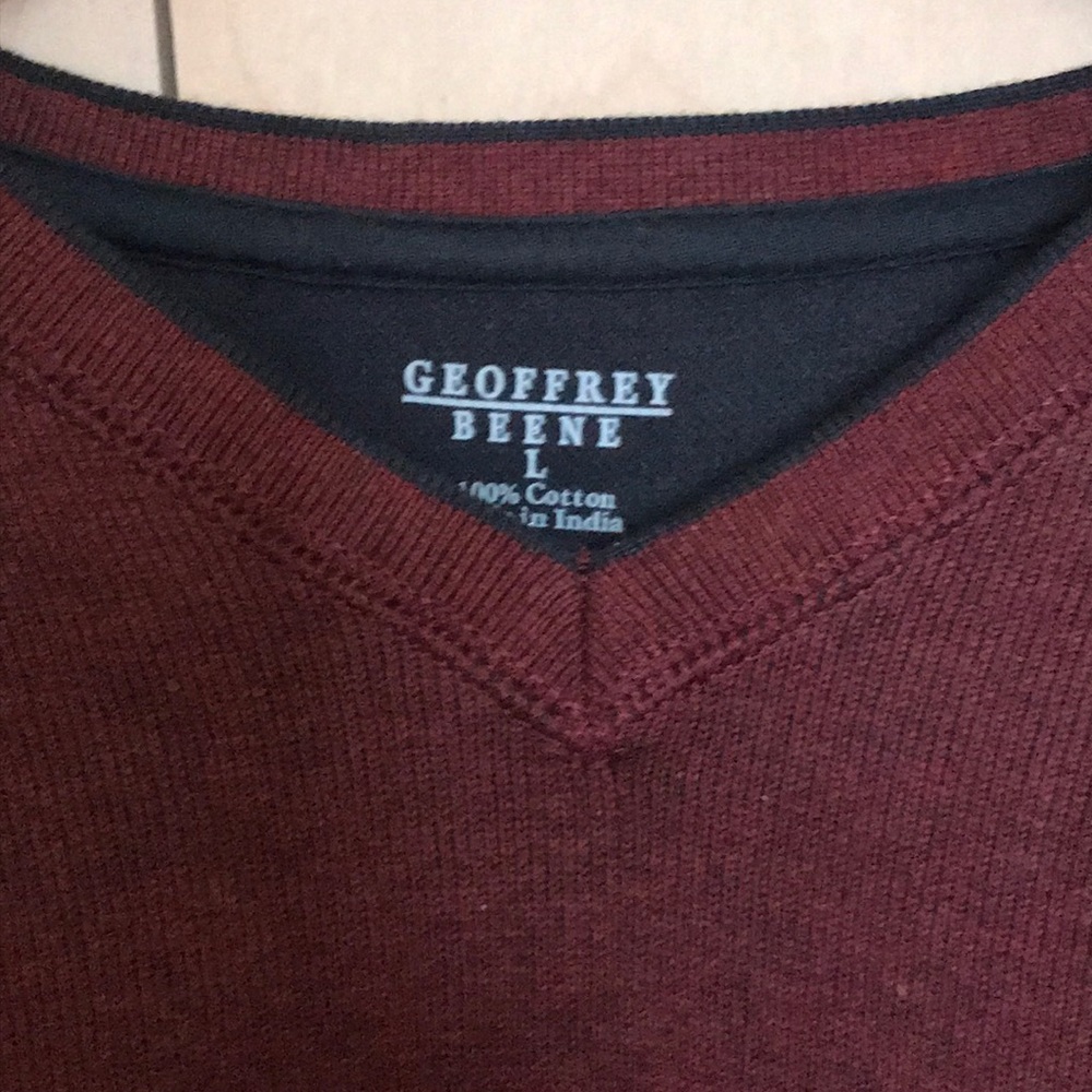 Men’s red v-neck sweater